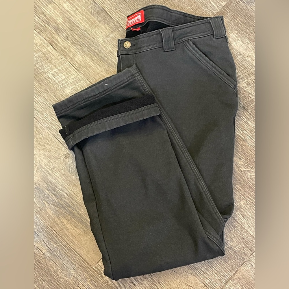 Coleman Men's Black Warm Fleece Lined Pants-Soft Shell-Comfortable